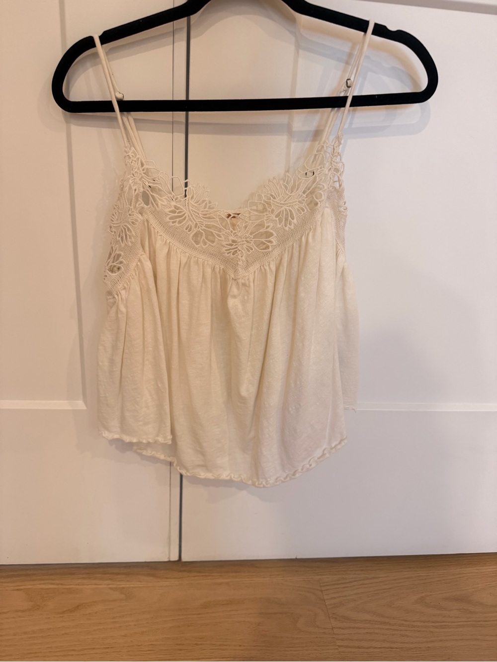 Free People Cream Lace-Trim Camisole